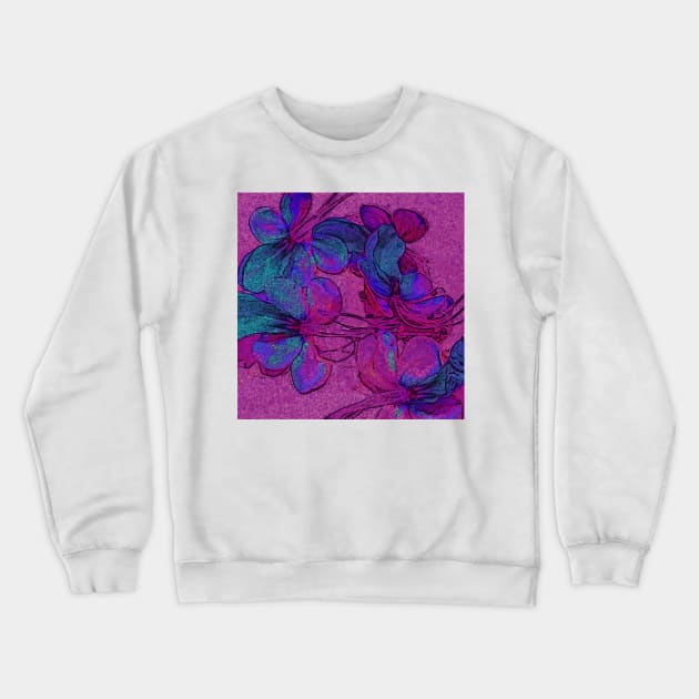 Pink and Blue Botanical Pillows Blue Butterfly Flower Glory Bower Wings Crewneck Sweatshirt by IEatFanBoys